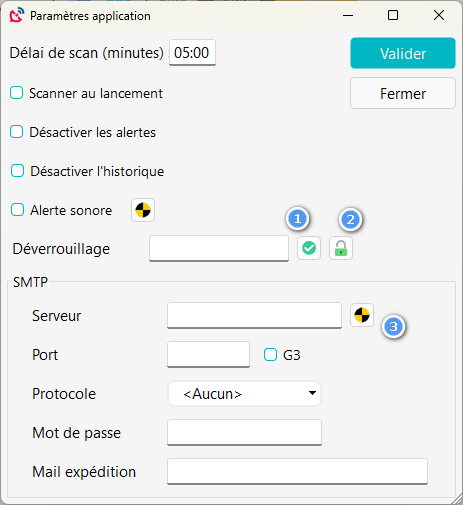 L'écran de paramétrage général L'écran de paramétrage général